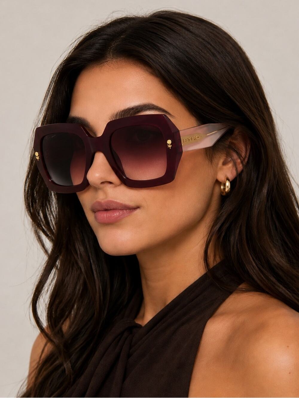 New Etro ETRO0011/S 0LHF3X Burgundy Frame Women's Sunglasses Authentic